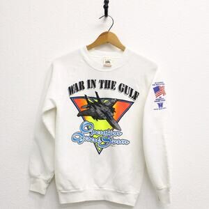 Vintage Operation Desert Storm Fighter Jet War in the Gulf Sweatshirt Small